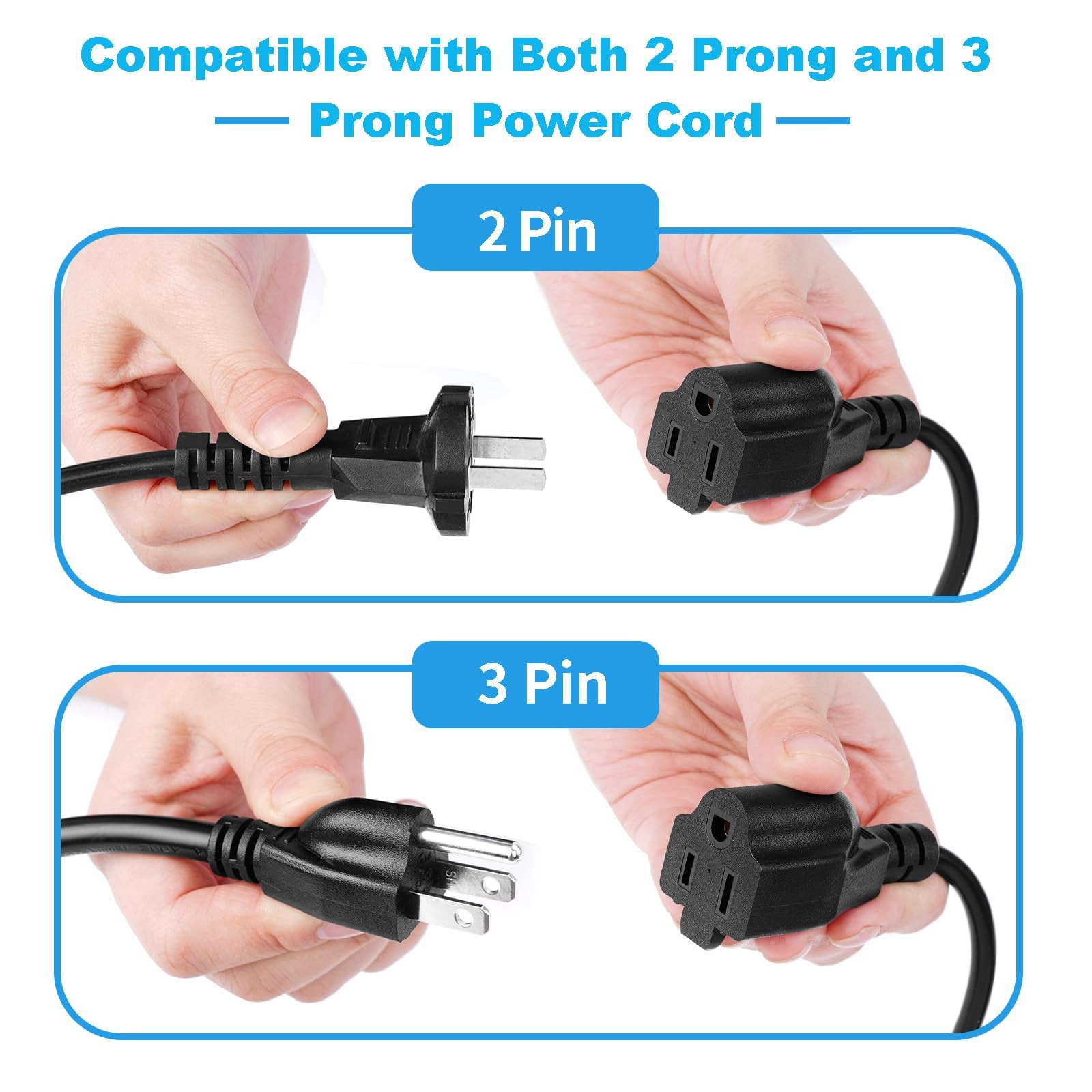 1.6 FT 3-Prong 1-to-3 Outlet Power Cord Splitter 16AWG 10A/1250W NEMA