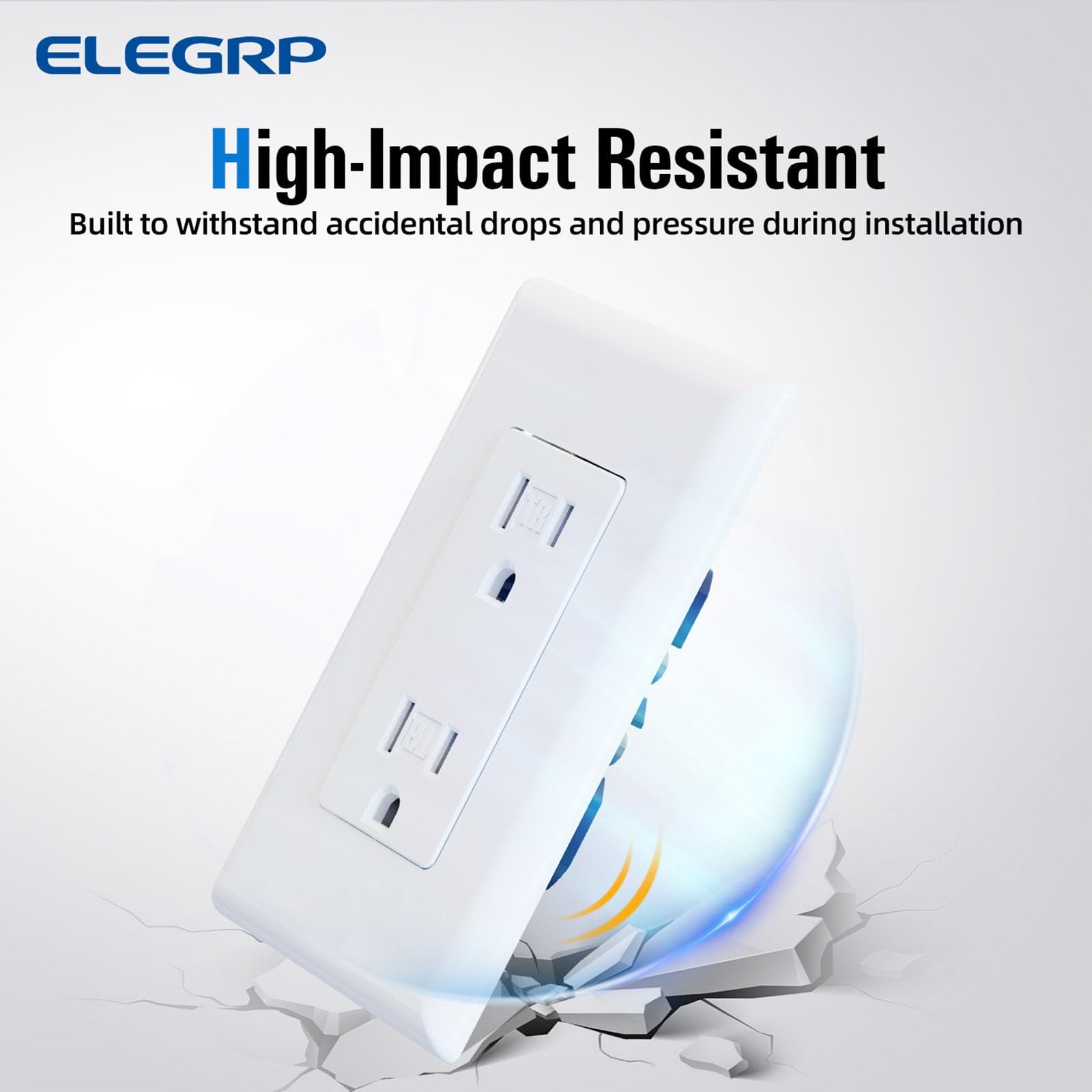 10 Pack Glossy White Receptacle Outlet, 15A 125V, Tamper Resistant, Screwless