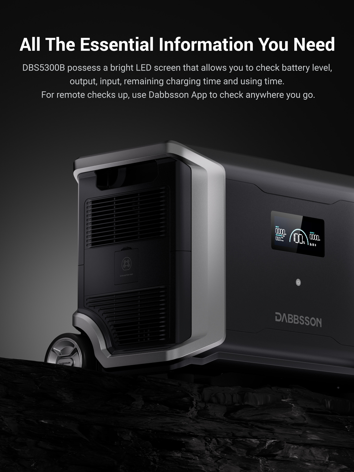 Dabbsson Power Station Extra Battery 5320Wh DBS5300B for DBS3500 Solar Backup RV