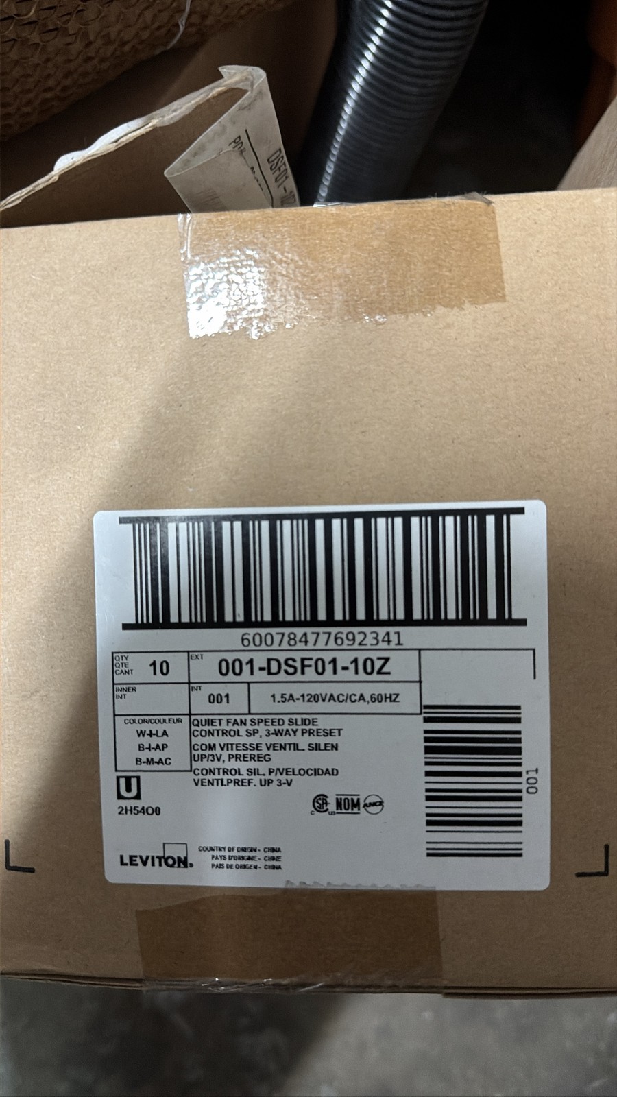 Leviton Decora Fan Speed Control DSF01-10Z 1.5A 3-Way Preset lot of 10