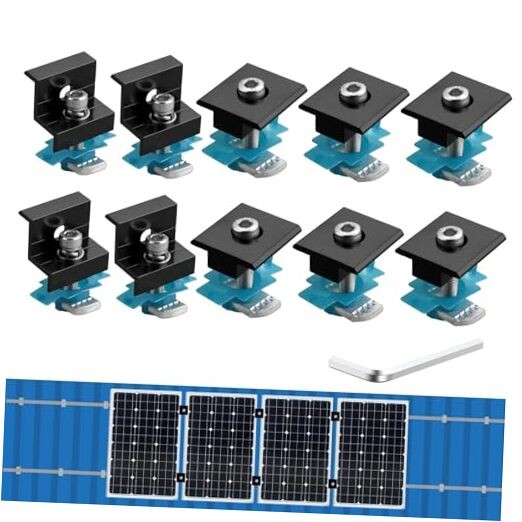 10 PCS Solar Panel Mounting Brackets for Unistrut, 1.18″(30mm)/1.38″(35mm)