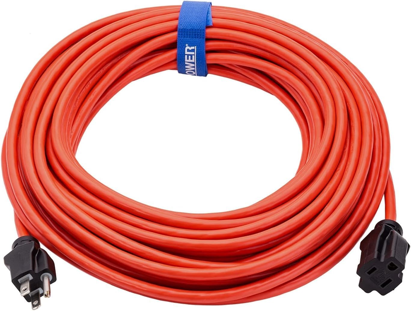 Clear Power 16 Gauge 3Prong Cords 16/3-3PRONG Grounded Plug, Orange, 50 ft
