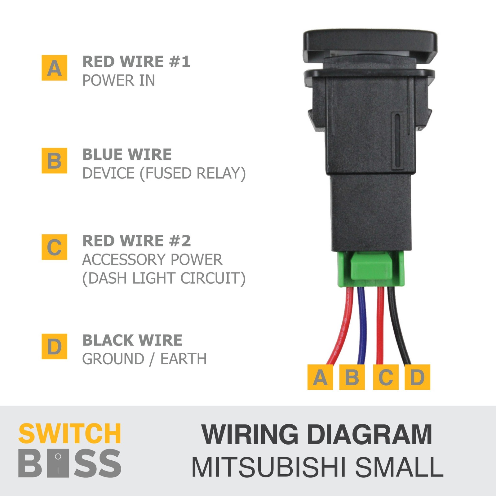 Push Switch 42 STYLES RED-GREEN suit Mitsubishi SMALL Triton Pajero MQ MR QE QF