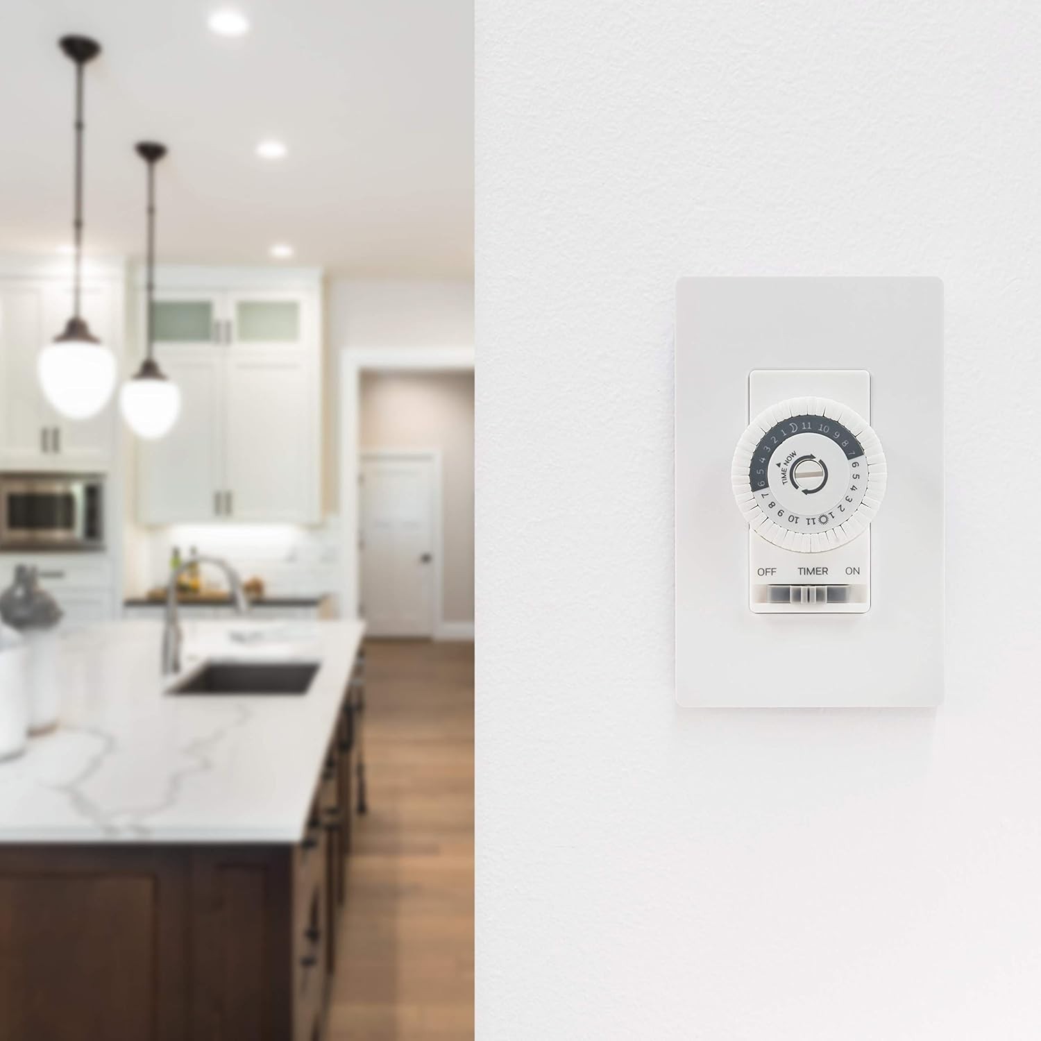 Elegant 24-Hour Dial Timer Switch for Lights & Fans – Override Function Included
