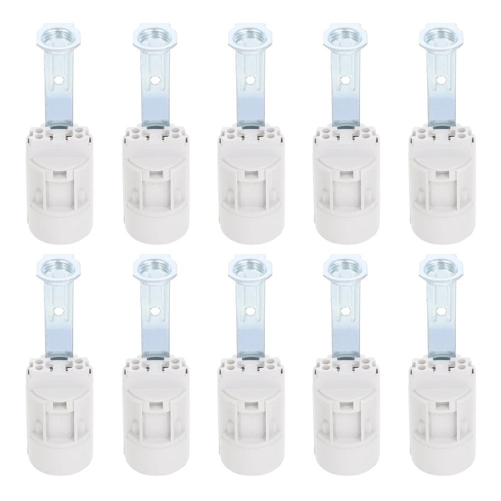 10pcs White E14 Screw Type Lamp Sockets for Candle Table Floor and Wall Lamps