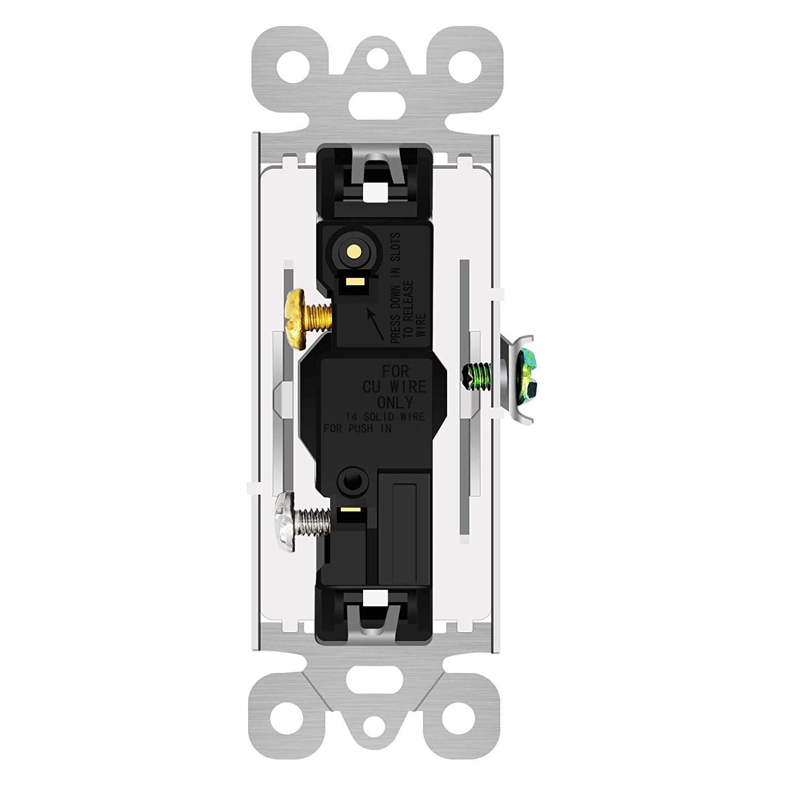 Wall Rocker Light Switch 15A 120/277V On Off Single Pole UL Listed White 100Pack