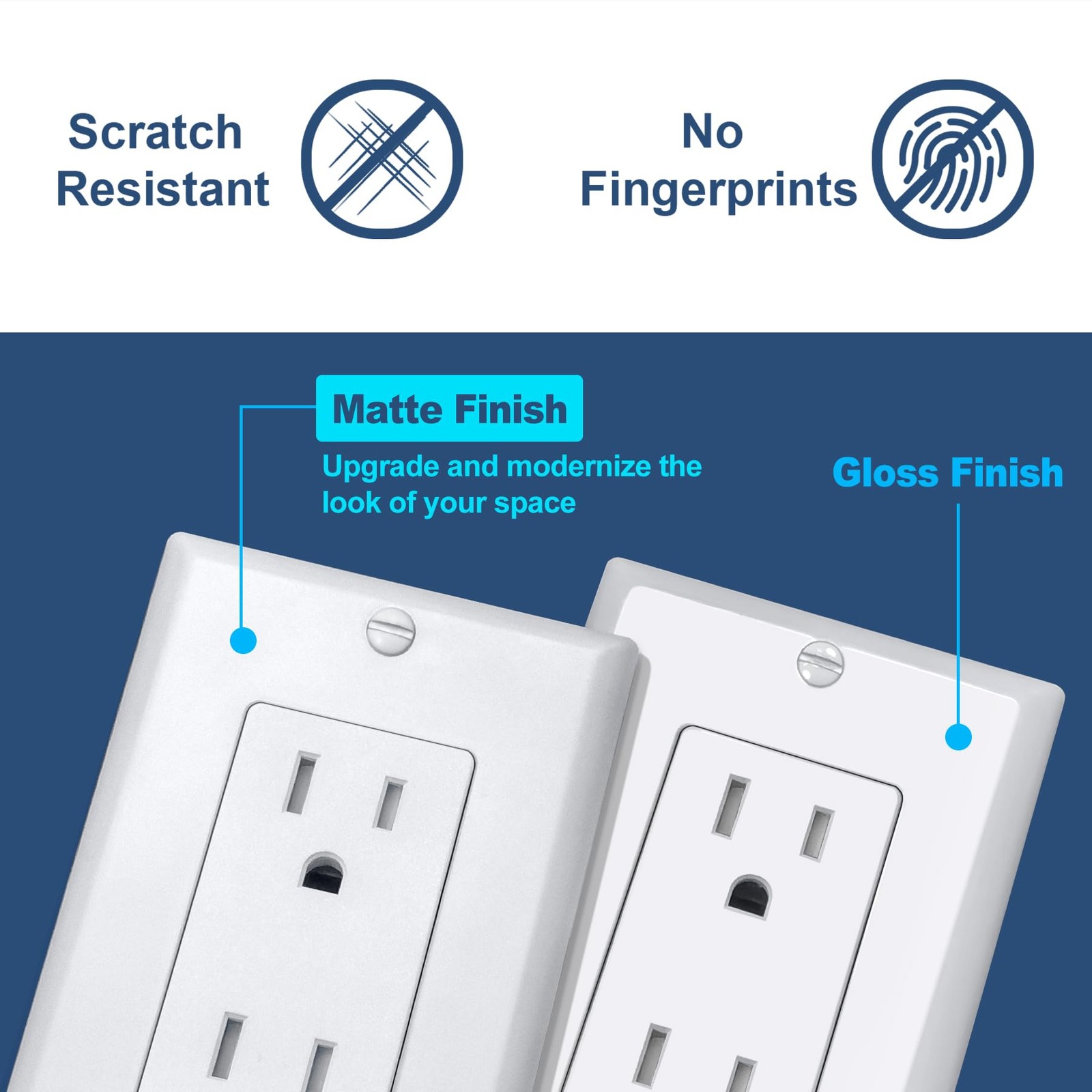 Cml Matte White Decorator Wall Receptacle Outlet Childsafe Tamper Resistant 15 A
