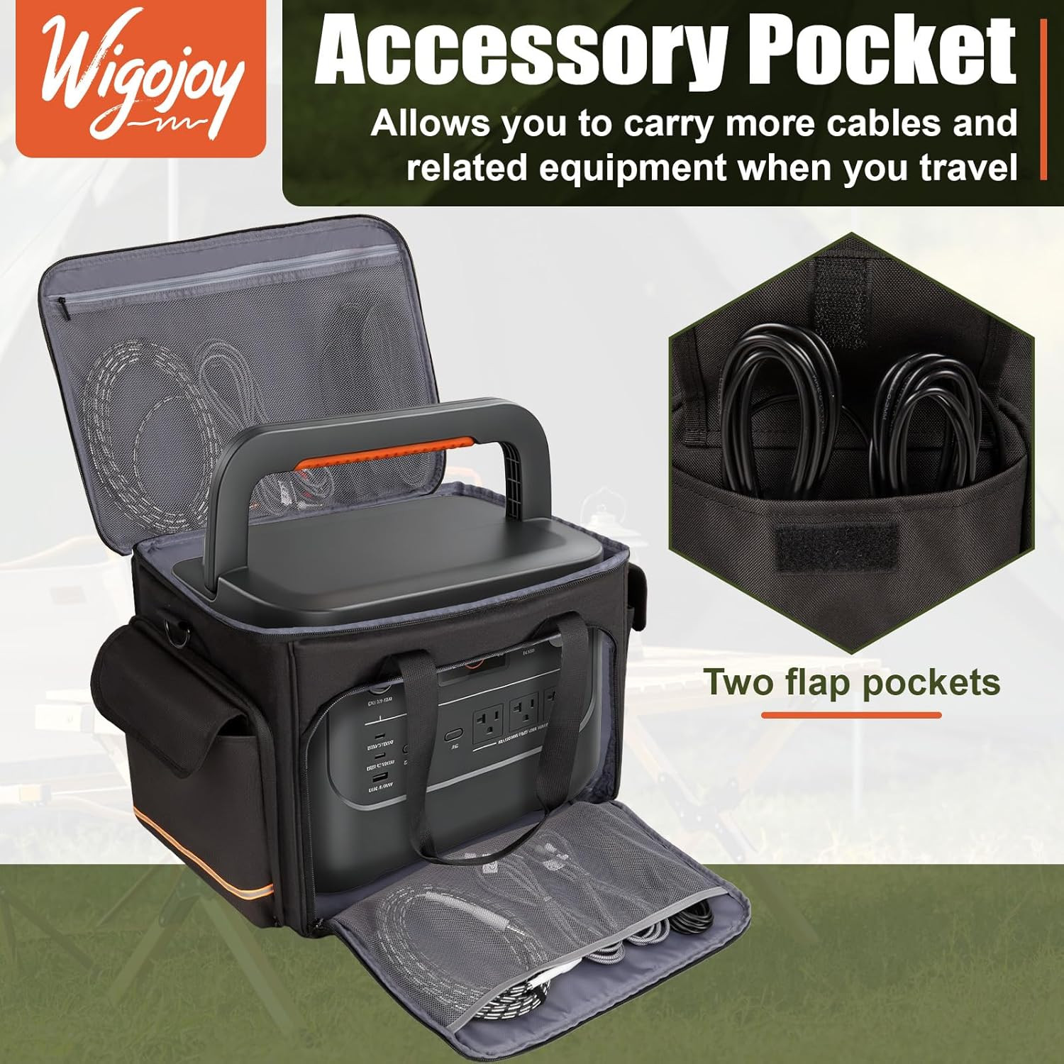 Portable Power Station Bag Compatible with Jackery Explorer 2000 V2, Features Ch