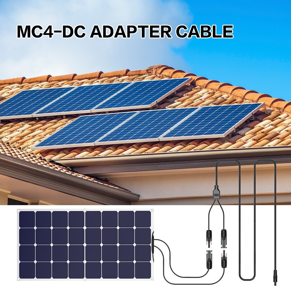 Solar Panel Connector Adapter Cables with Female and Male Connector to DC 5.5mm