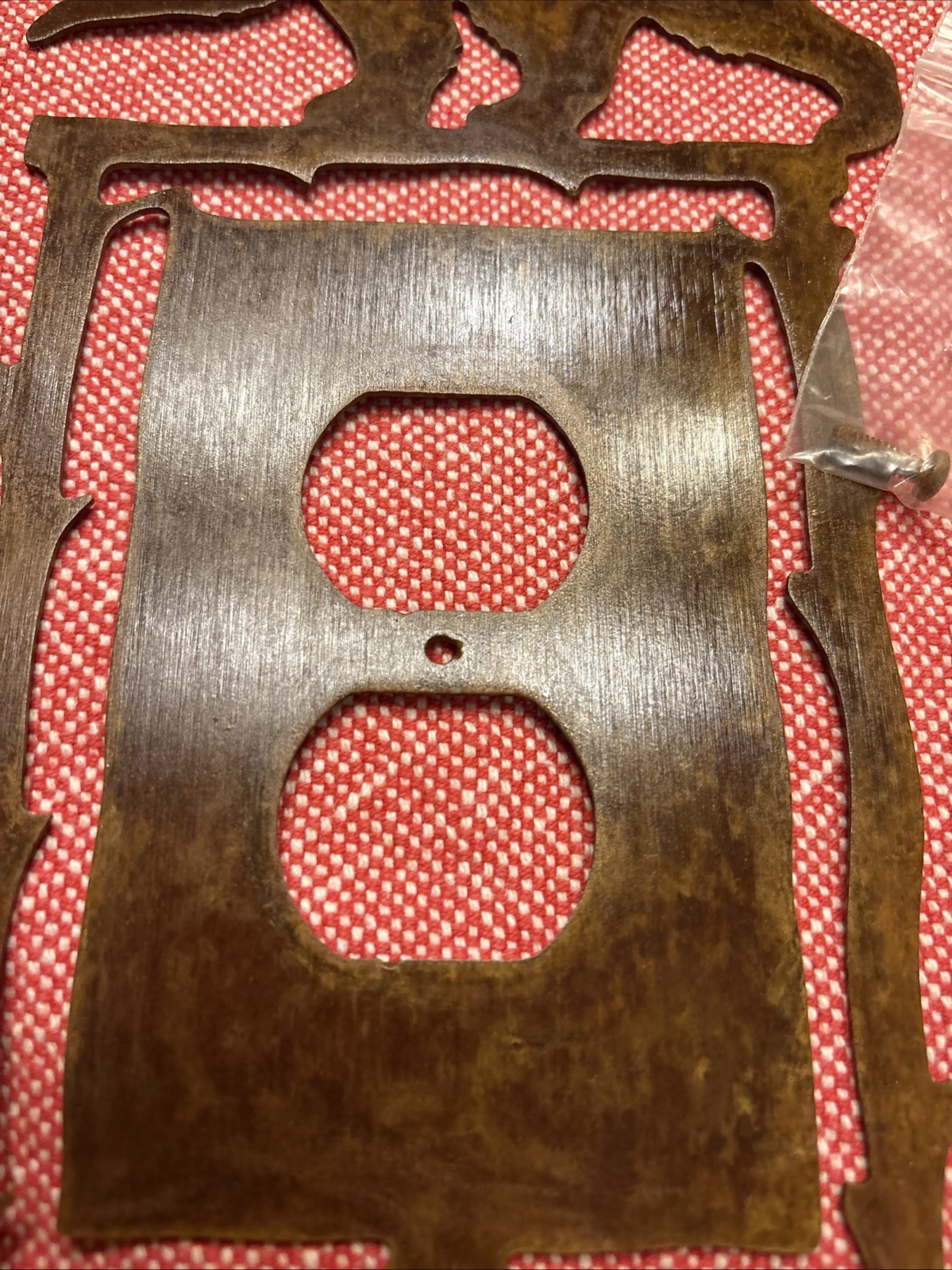 New Bear Art Rustic metal Wall outlet Plug cover Lodge-Cabin-Man cave-W/screw