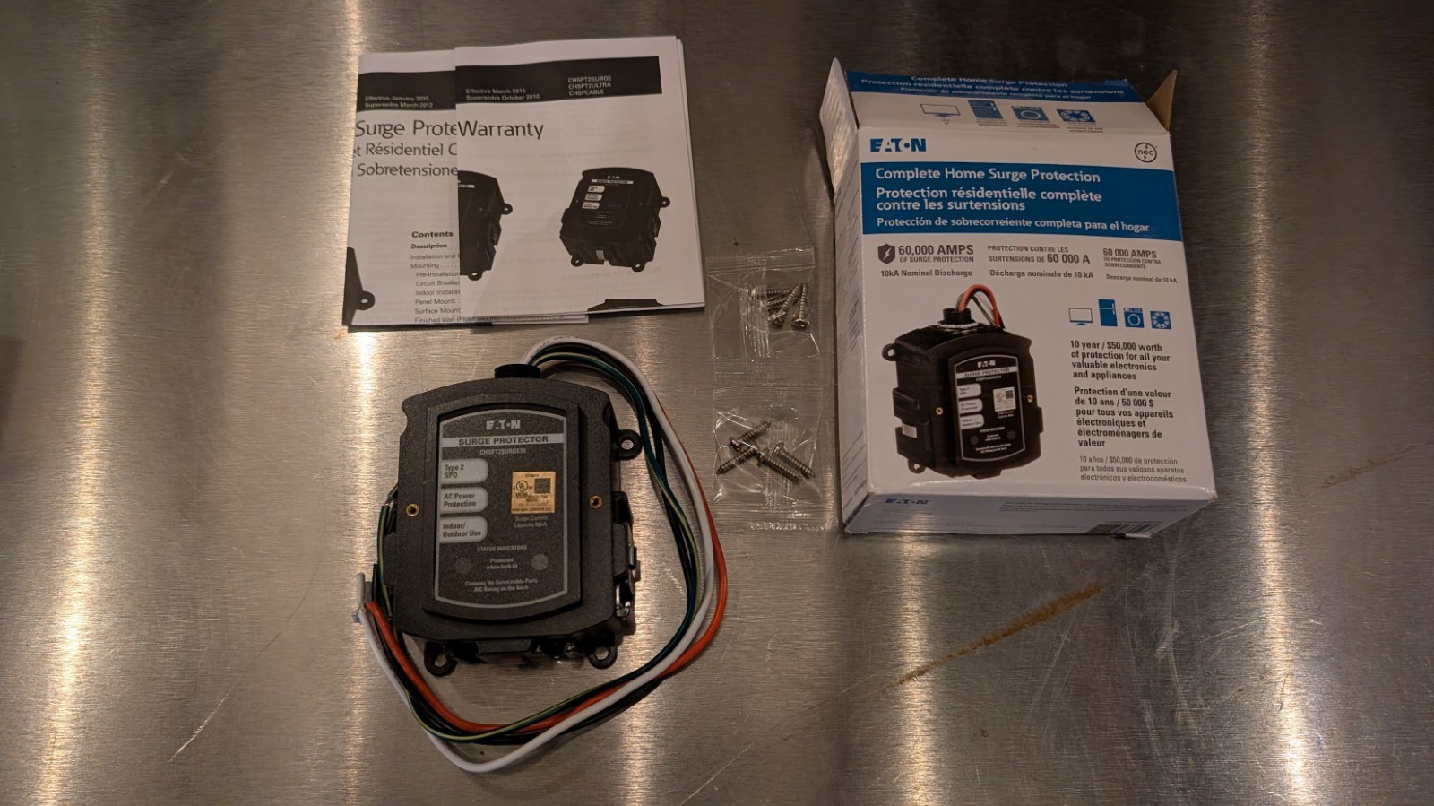 – EATON Surge Protection Device Single Phase, 120/240V AC, 1000V CHSPT2ULTRA