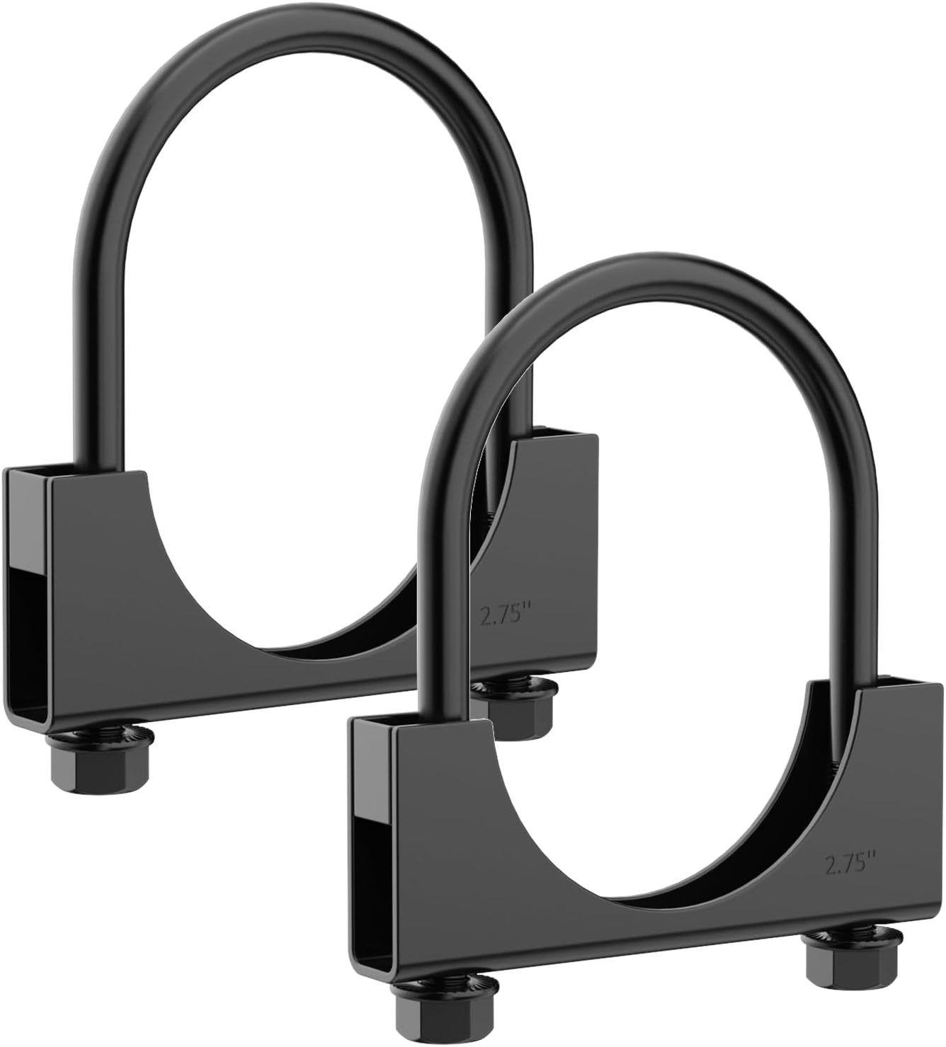 2.75″ Exhaust Clamps Heavy Duty U Bolt Saddle Type Clamps Anti-Corrosion Black F