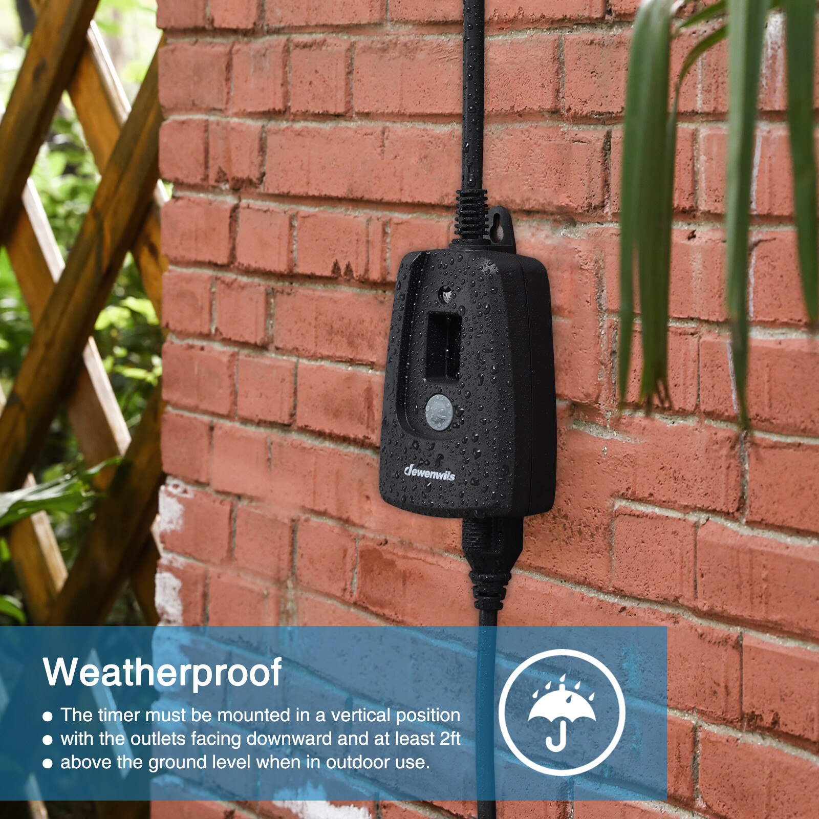 DEWENWILS Outdoor Light Timer Dusk to Dawn Plug in Countdown Timer with 2 Outlet