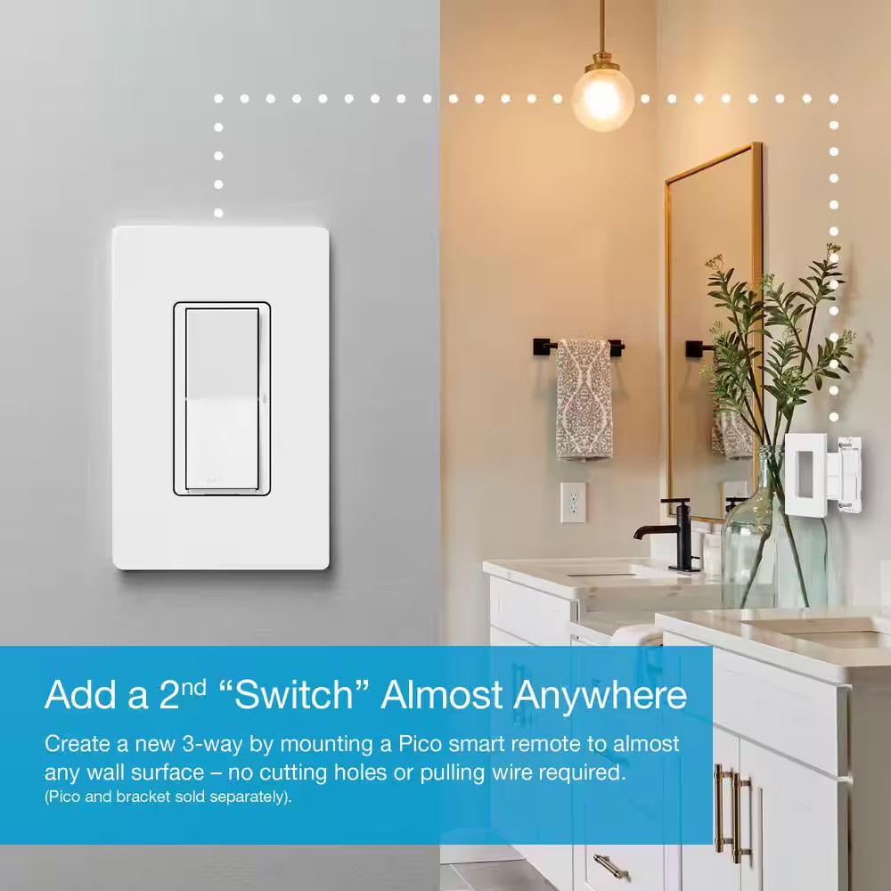 Claro Smart Switch for Caseta, On/Off Control of Lights/Fans, 5-Amp/Neutral Wire