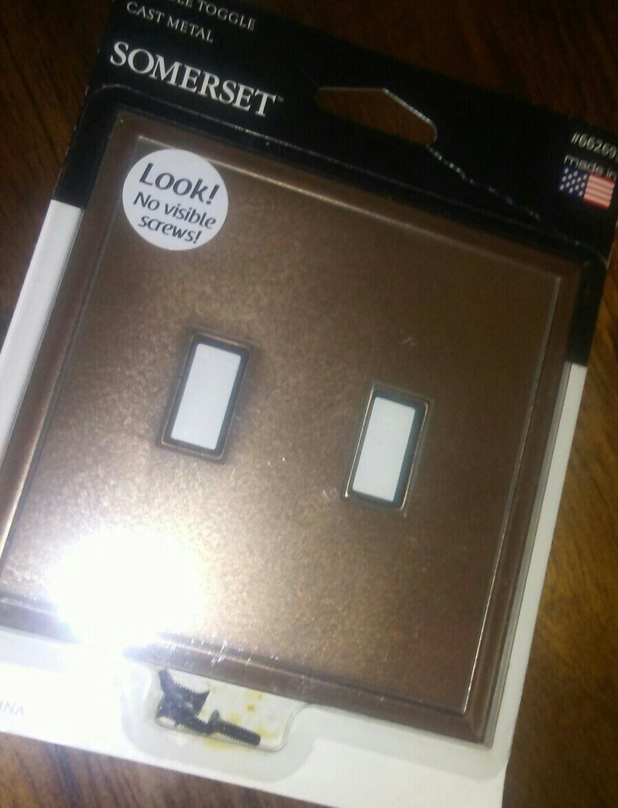 Somerset Double Toggle Cast Metal Wall Switch Plate Bronze Patina #662693