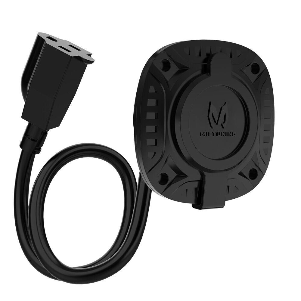 13Amp 125V AC Port Port Plug w/16″ Integrated Extension Cord For RV Camper Truck
