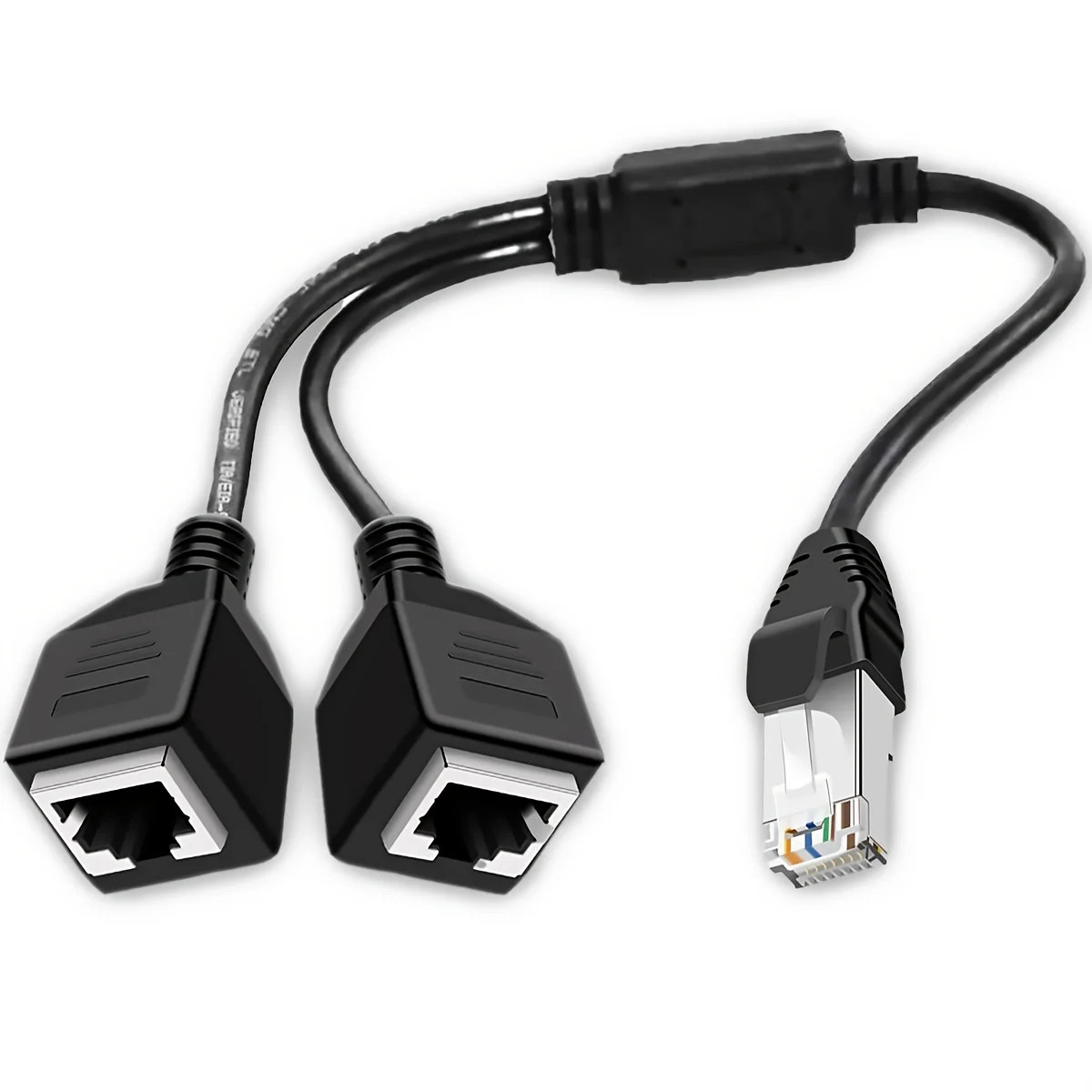 RJ45 Ethernet Adapter Splitter 1 Male to 2 Female LAN Network Cable