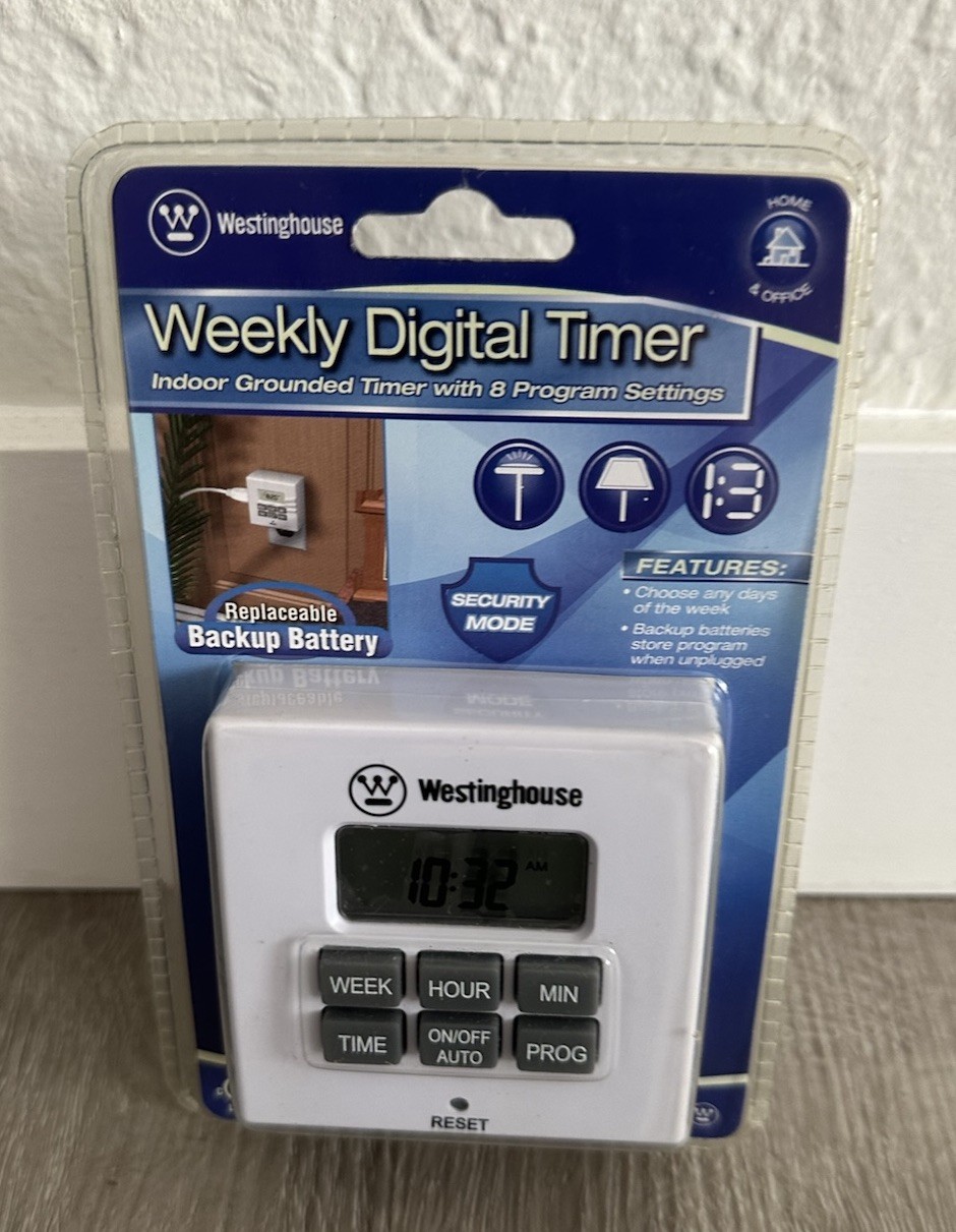 Westinghouse Weekly Digital Indoor Grounded Timer 8 Program Setting T00442 NEW