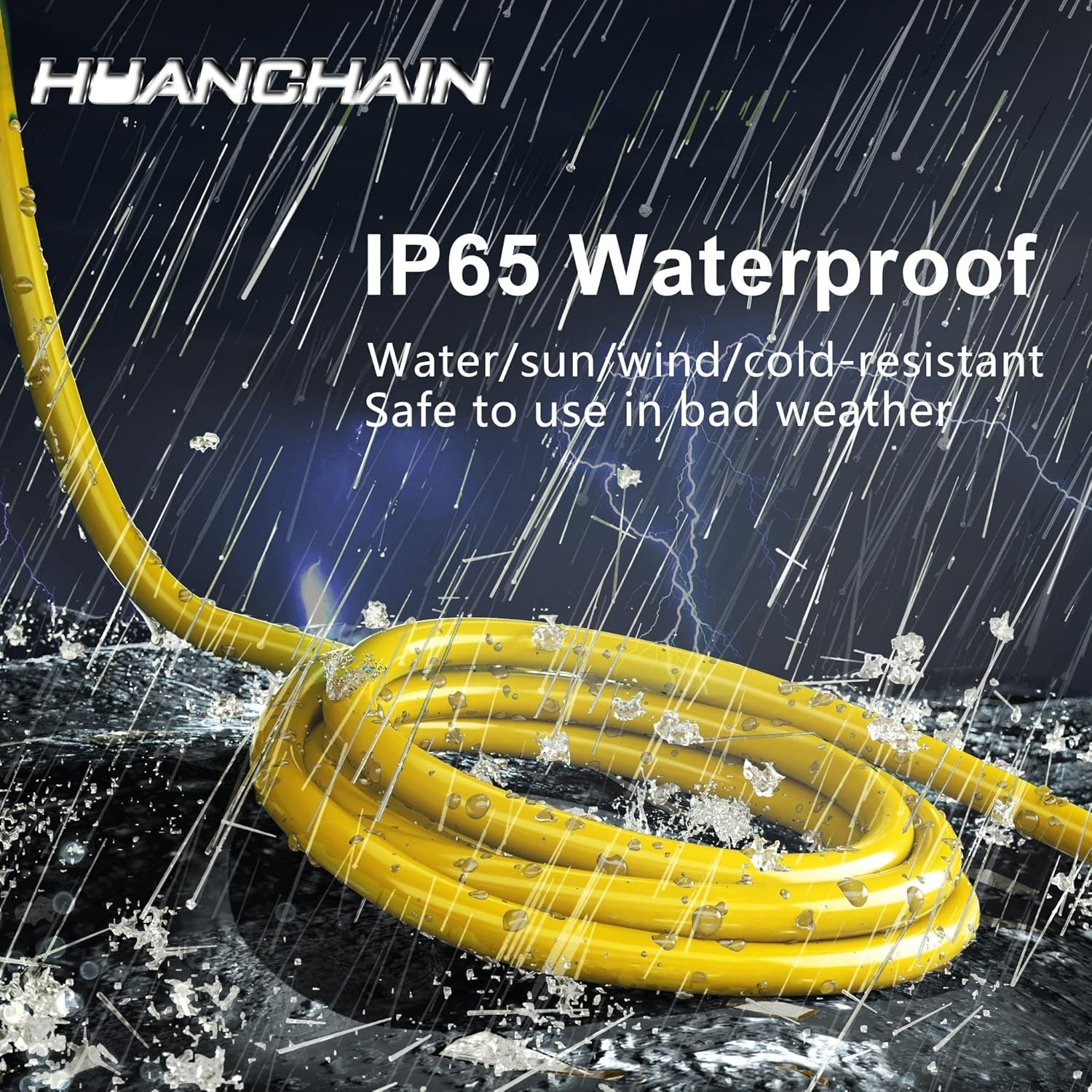 Flexible 50 Ft Heavy Duty Electric Cord – Waterproof & Cold-Resistant Design