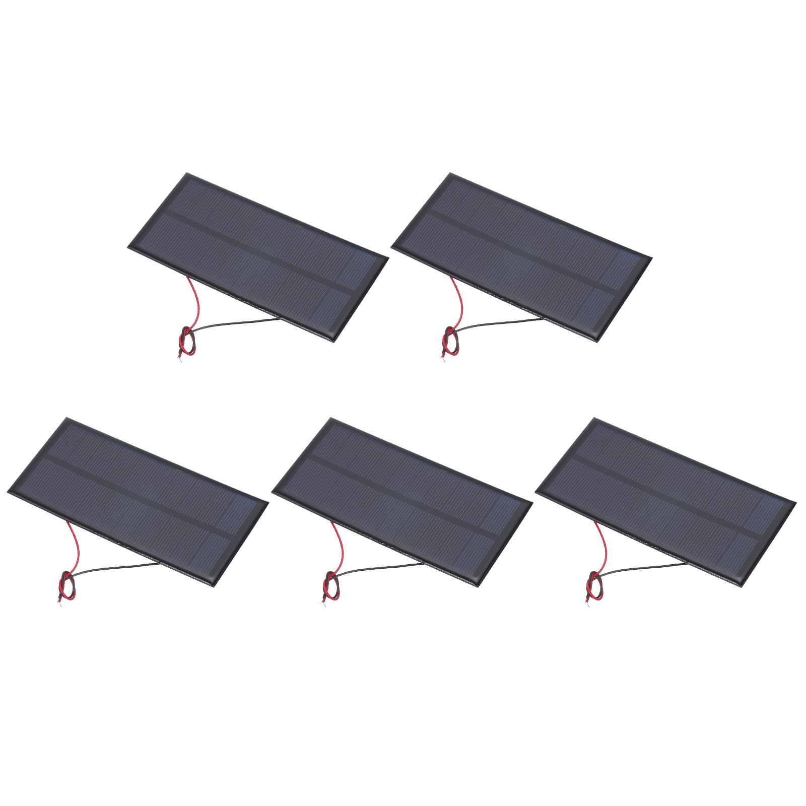 5 Pcs 5V 1W 200mA Mini Solar Panels with 2 Cable 130mm x 60mm