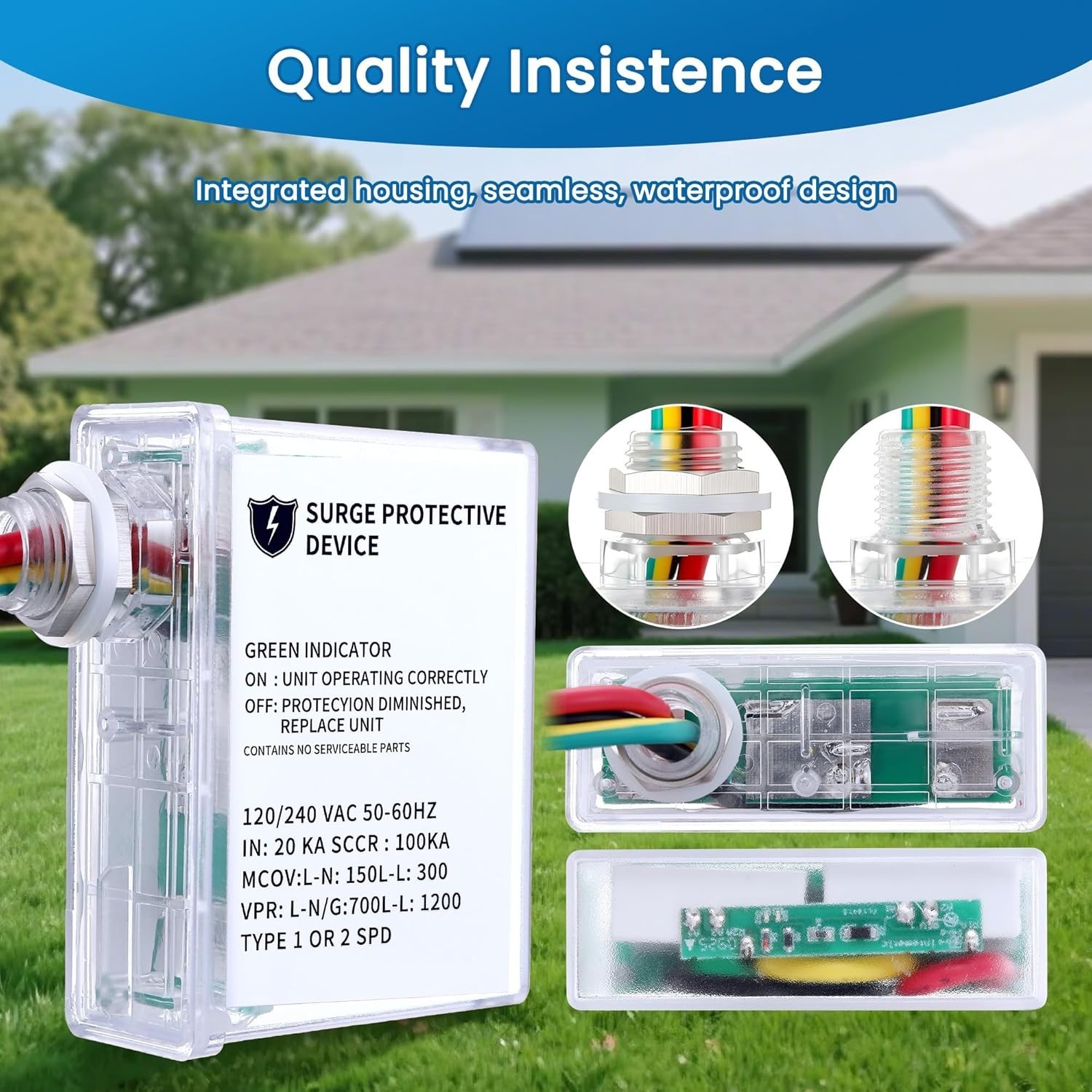 AG3000 HVAC Surge Protector 120/240V, Whole House SPD for AC & Heat Pumps