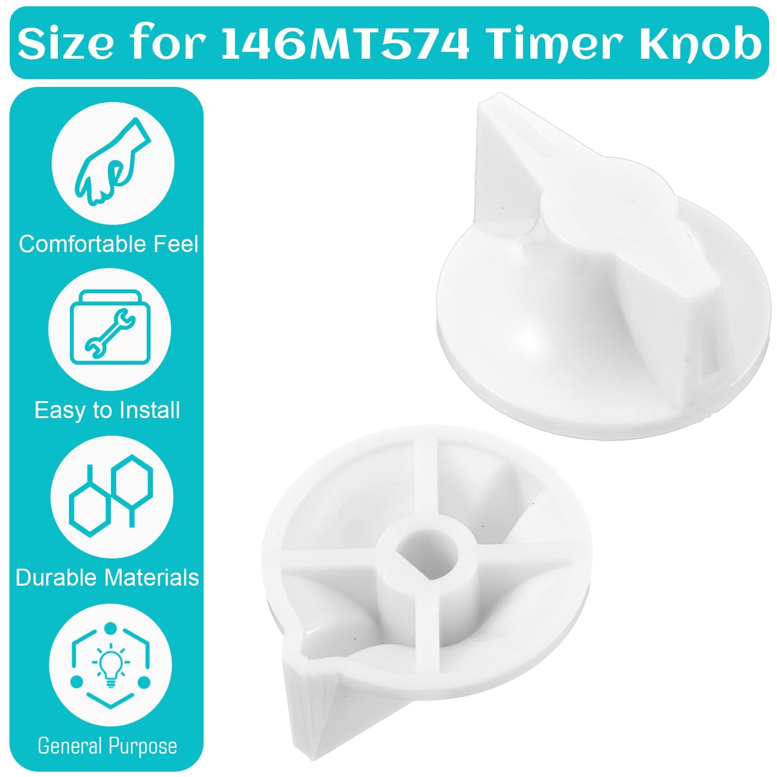 2 Pack Timer Switch Knob Replacement for Intermatic – 146MT574, White