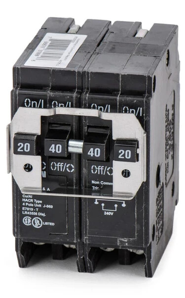 Eaton BQ220240 4 Pole Quad 20/40 Amp Circuit Breaker