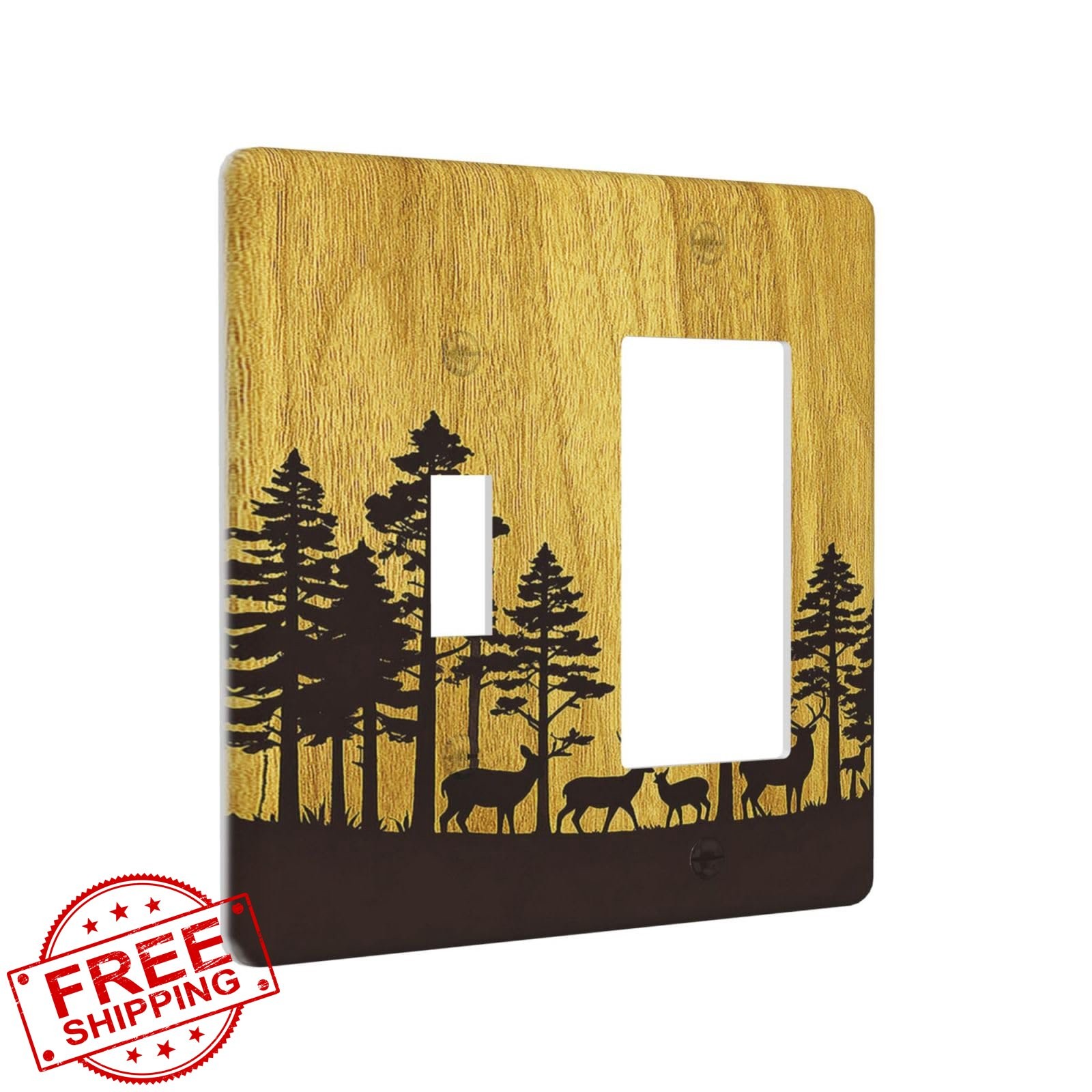 Naiqadnehz Outlet Cover Woodland Deer Combo