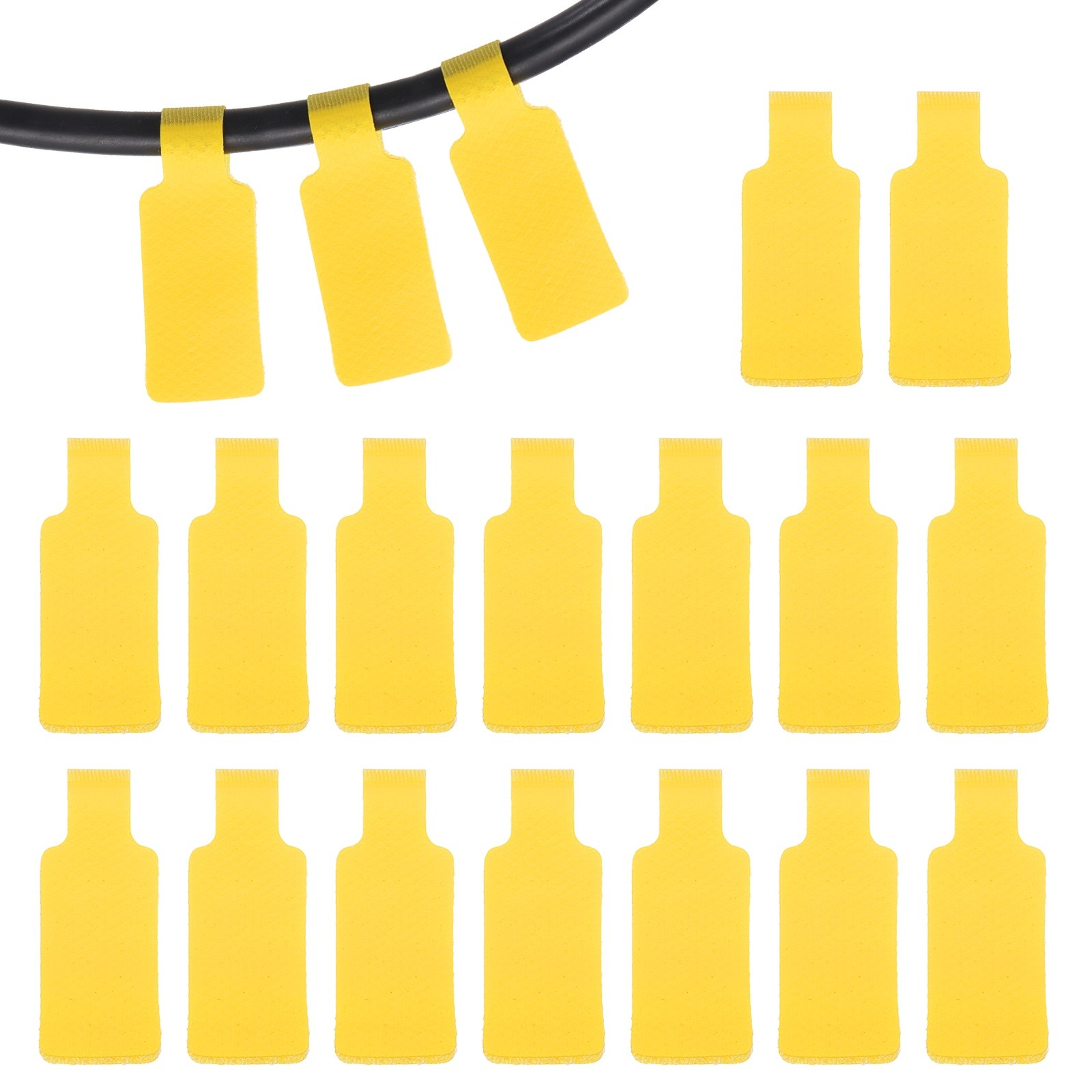 16Pcs 1.8″ Rectangle Cable Labels Tags Yellow
