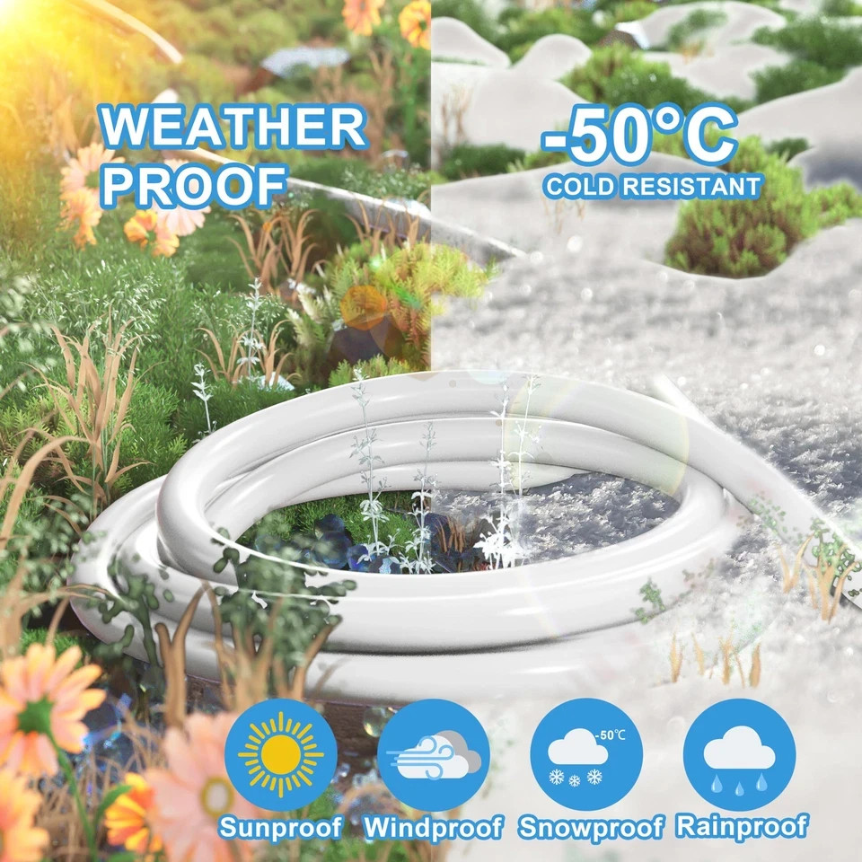 25 FT 16 Gauge White Indoor Outdoor Extension Cord Waterproof, Flexible Cold