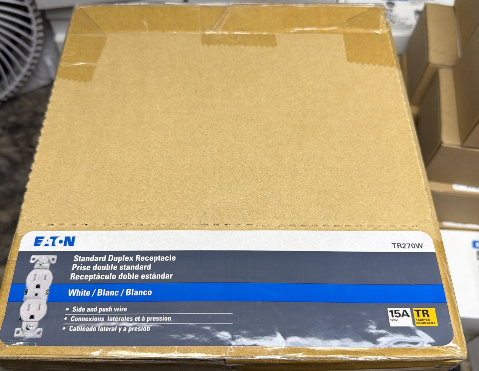 NEW IN BOX 100:QTY Eaton TR270W 15A Tamper-Resistant Duplex Receptacles White