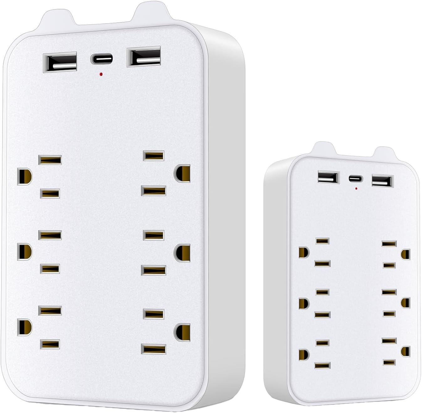 6 Outlet Extender Surge Protector Multi Plug Wall Adapter USB C Charger Ports