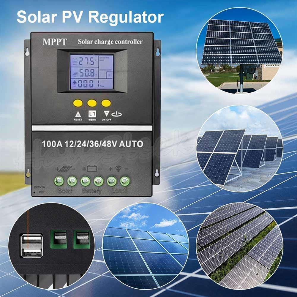 4000W 100A MPPT Solar Charge Controller 12V 24V 36V 48V Battery PV Regulator USB