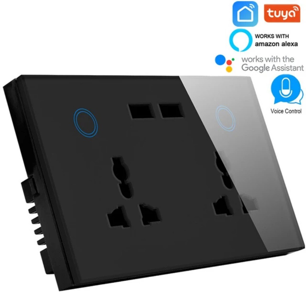 New Tuya Wifi Smart Life USB Type C Wall Socket Universal Electrical Plug Outlet
