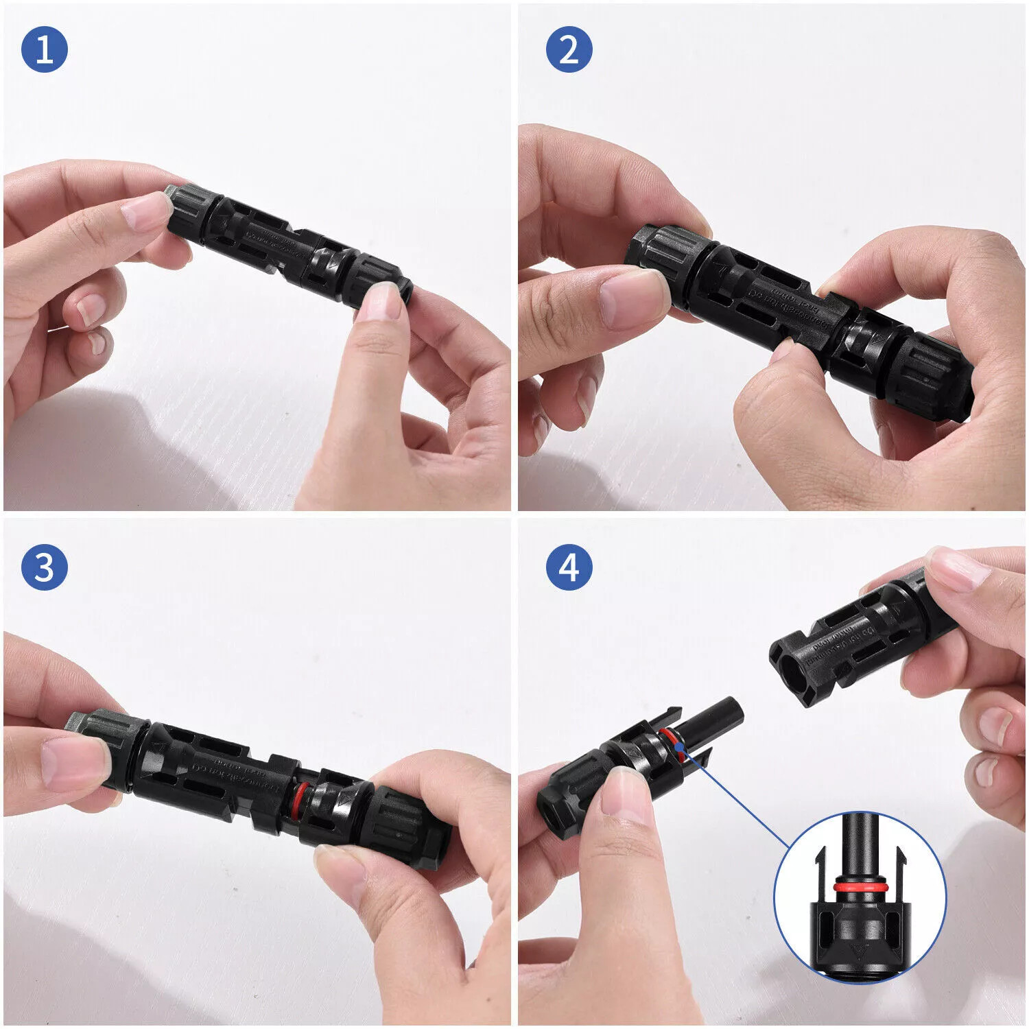 10/20/50/100/400 Pairs Male Female Solar Cable Connectors For DIY Solar Panel US