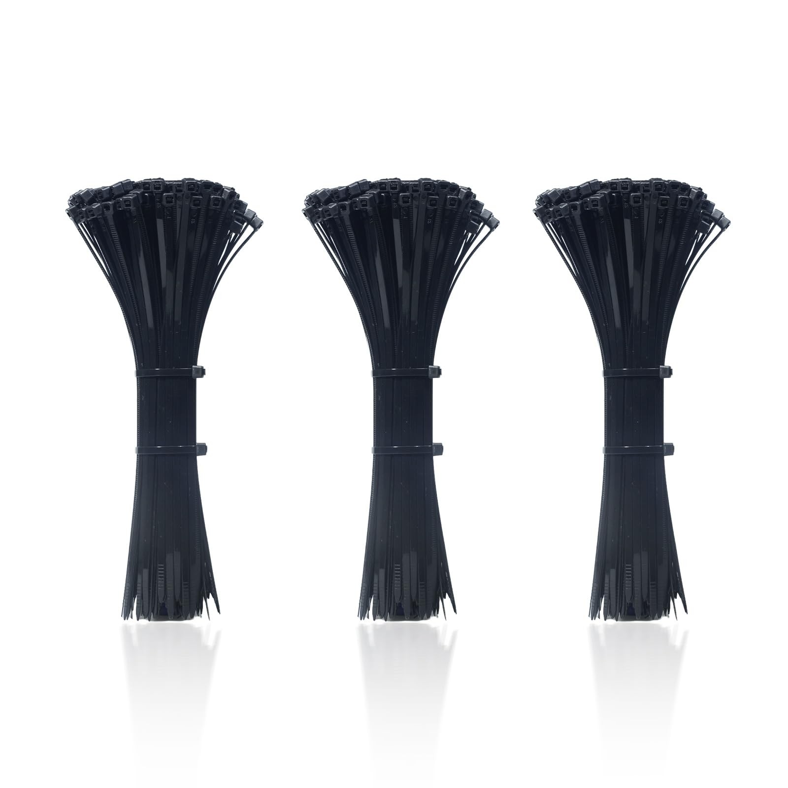 ORWUDIZ Cable Zip Ties, 8 Inch Black 600 Pcs, 8*1.38 inches, 600pcs
