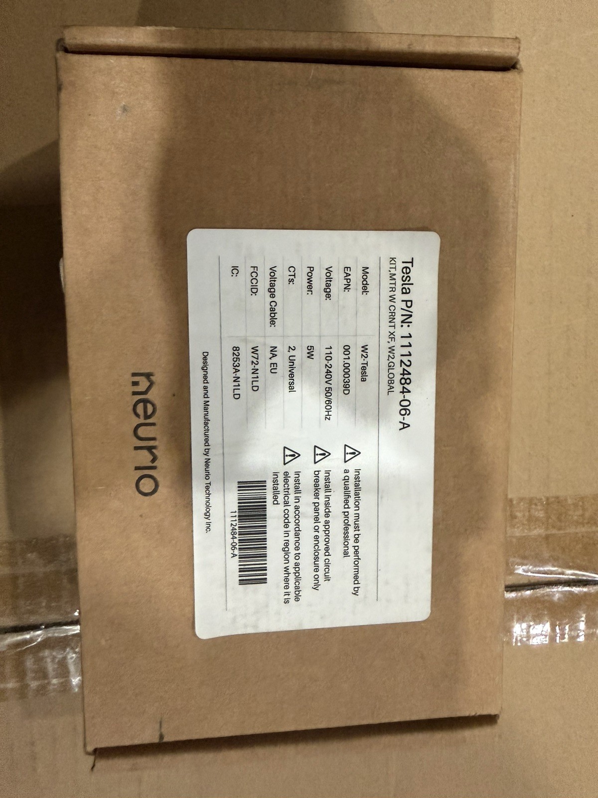 Tesla 1112484-06-A Neurio W2 Meter Kit, 110-240VAC, 200Amp CT – NEW In Box