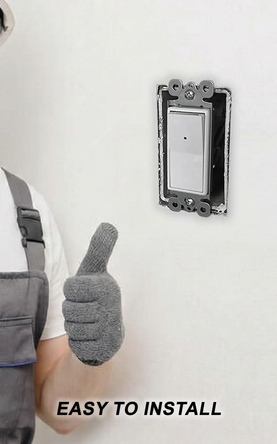2Pack Illuminated Light Switch-Single Pole Wall Switch with Night Light, 15A 12
