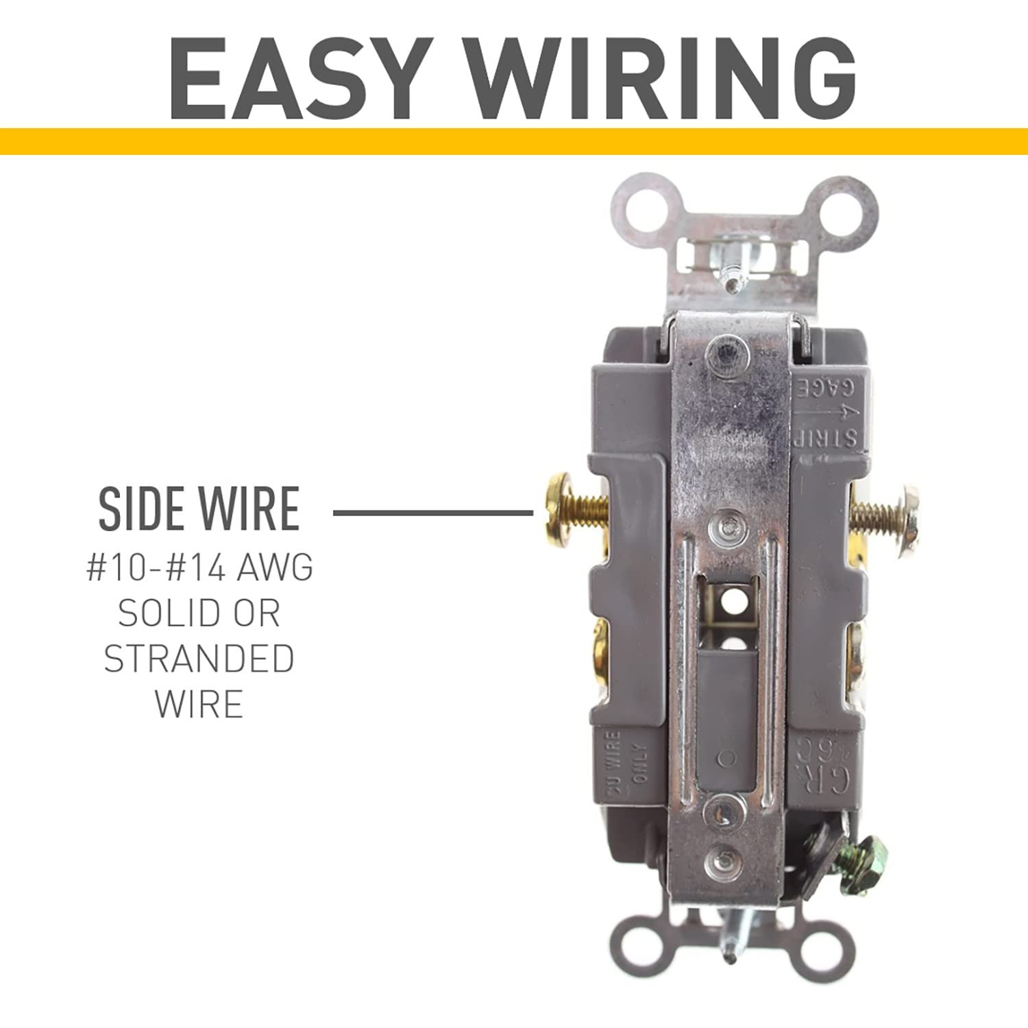Commercial Grade Duplex Receptacle Outlet 20A White CR20WCC12 Hardware Wall