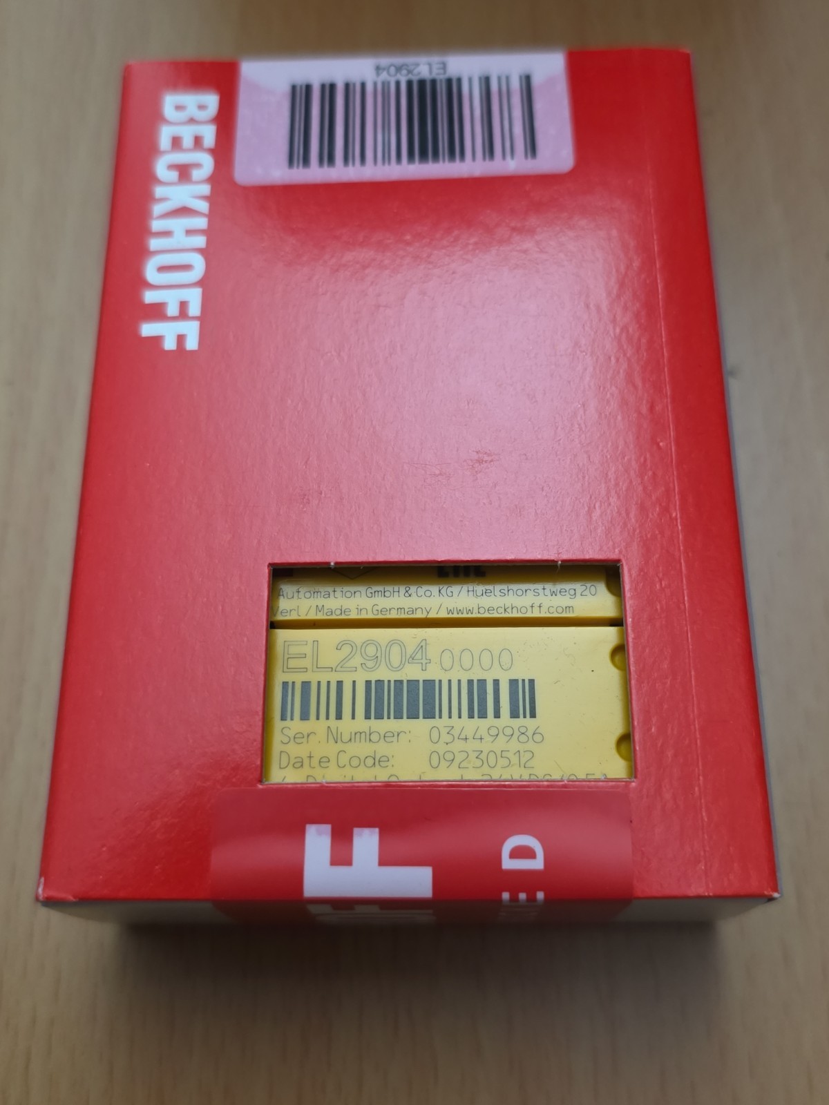 Beckhoff EL2904 EtherCAT Terminal 4-channel digital output 24 V DC 0.5 A New