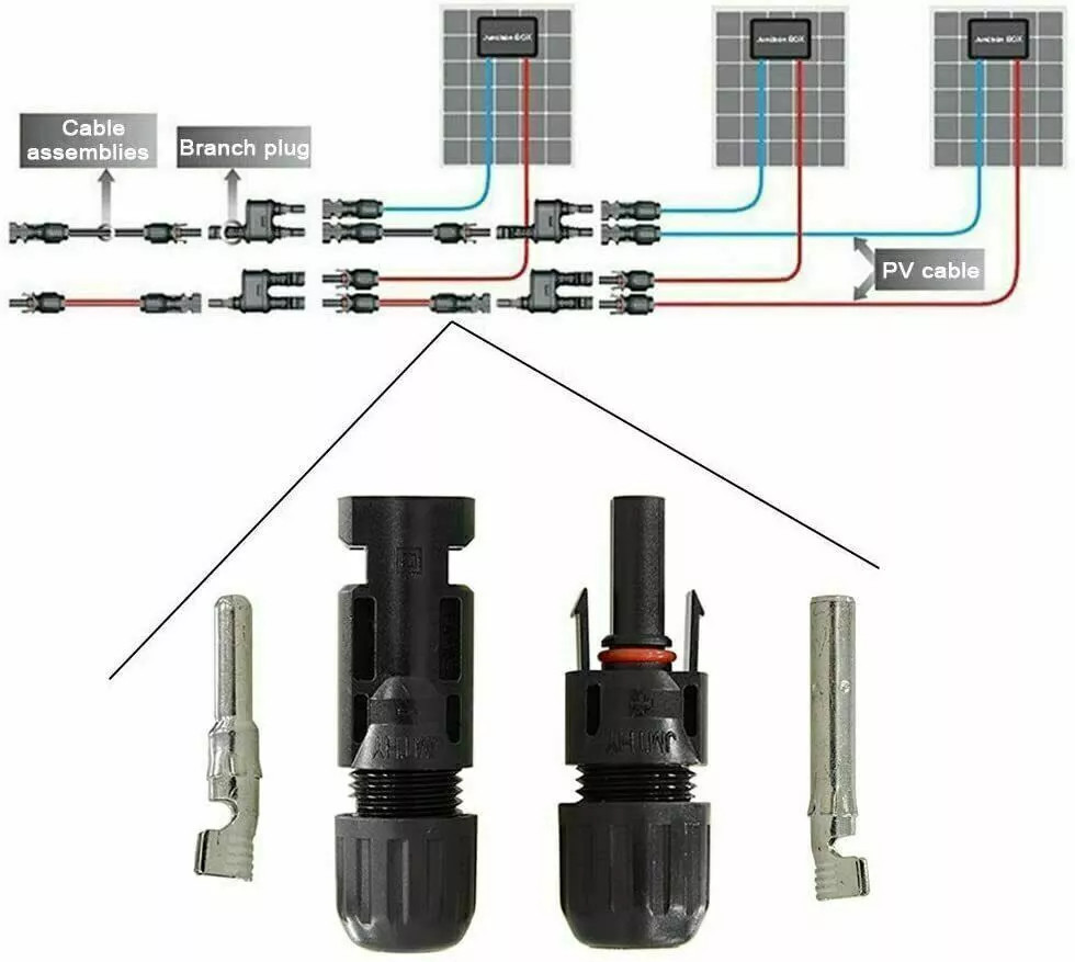 10-500 Pairs Male Female Solar Cable Connectors Socket Plug For DIY Solar Panel