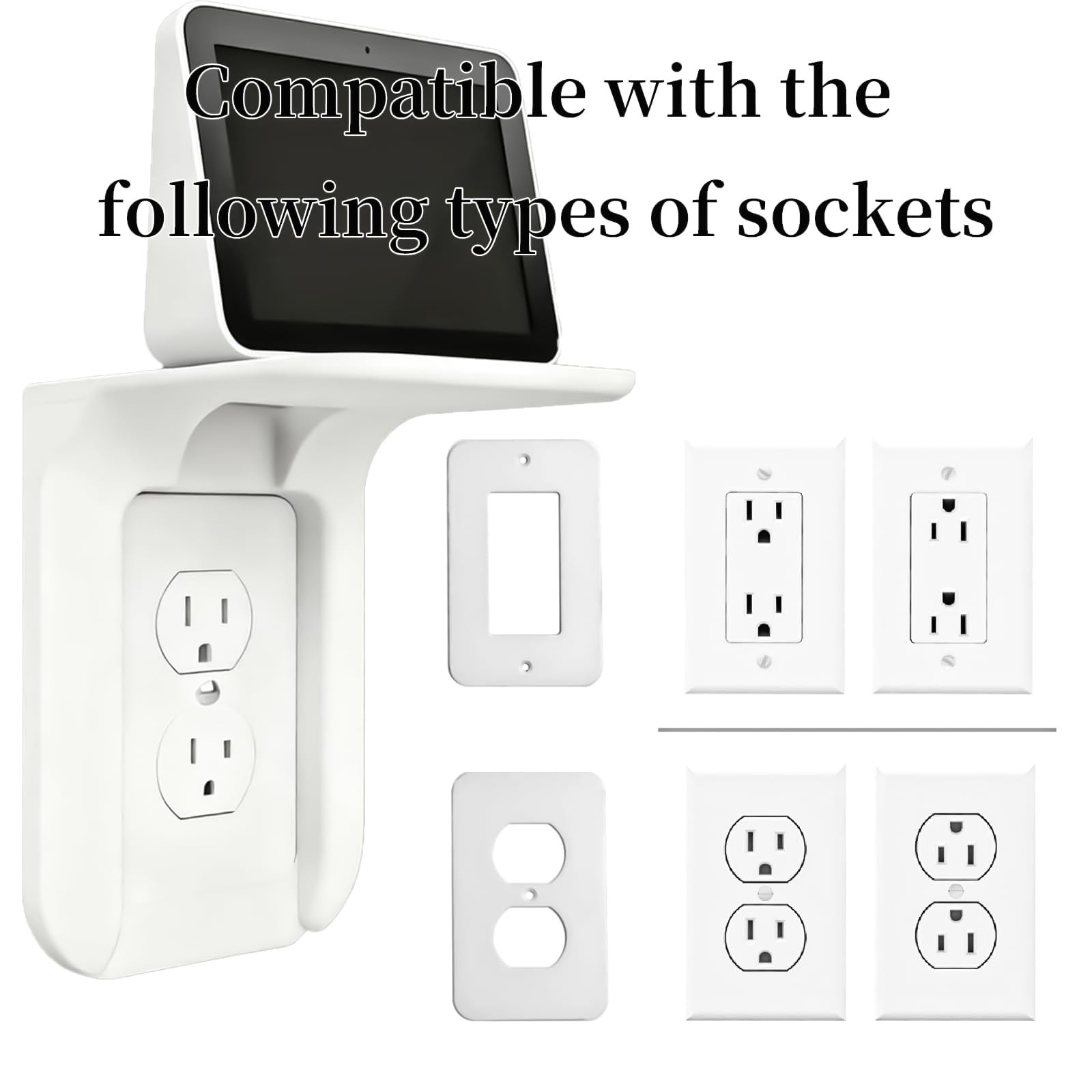 WILAOIYOOU Outlet Shelf White 2 Pack
