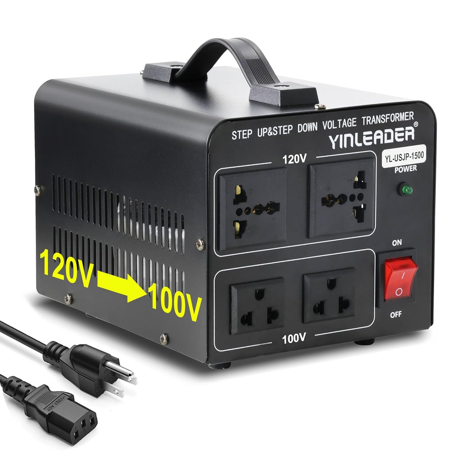 1500W US to Japan Voltage Converter Step Down 120V to 100V Transformer | or Step