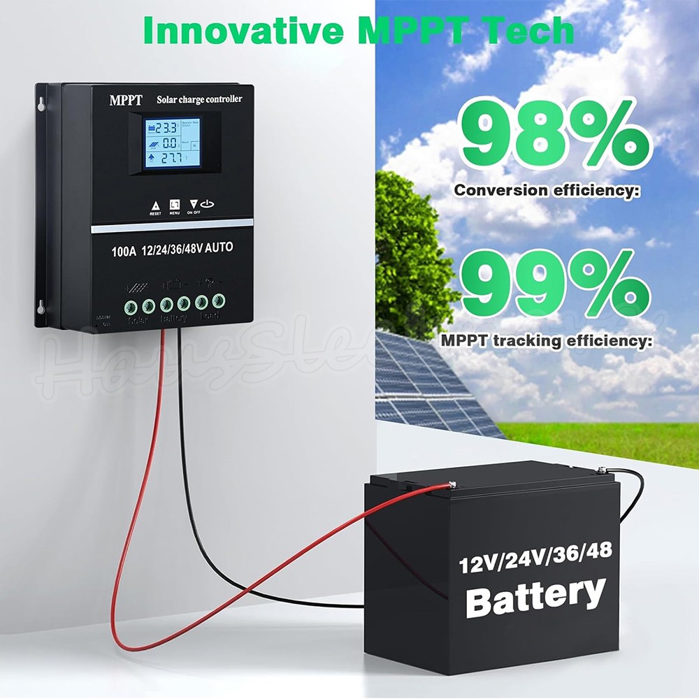 4000W 100A MPPT Solar Charge Controller 12V 24V 36V 48V Battery PV Regulator USB