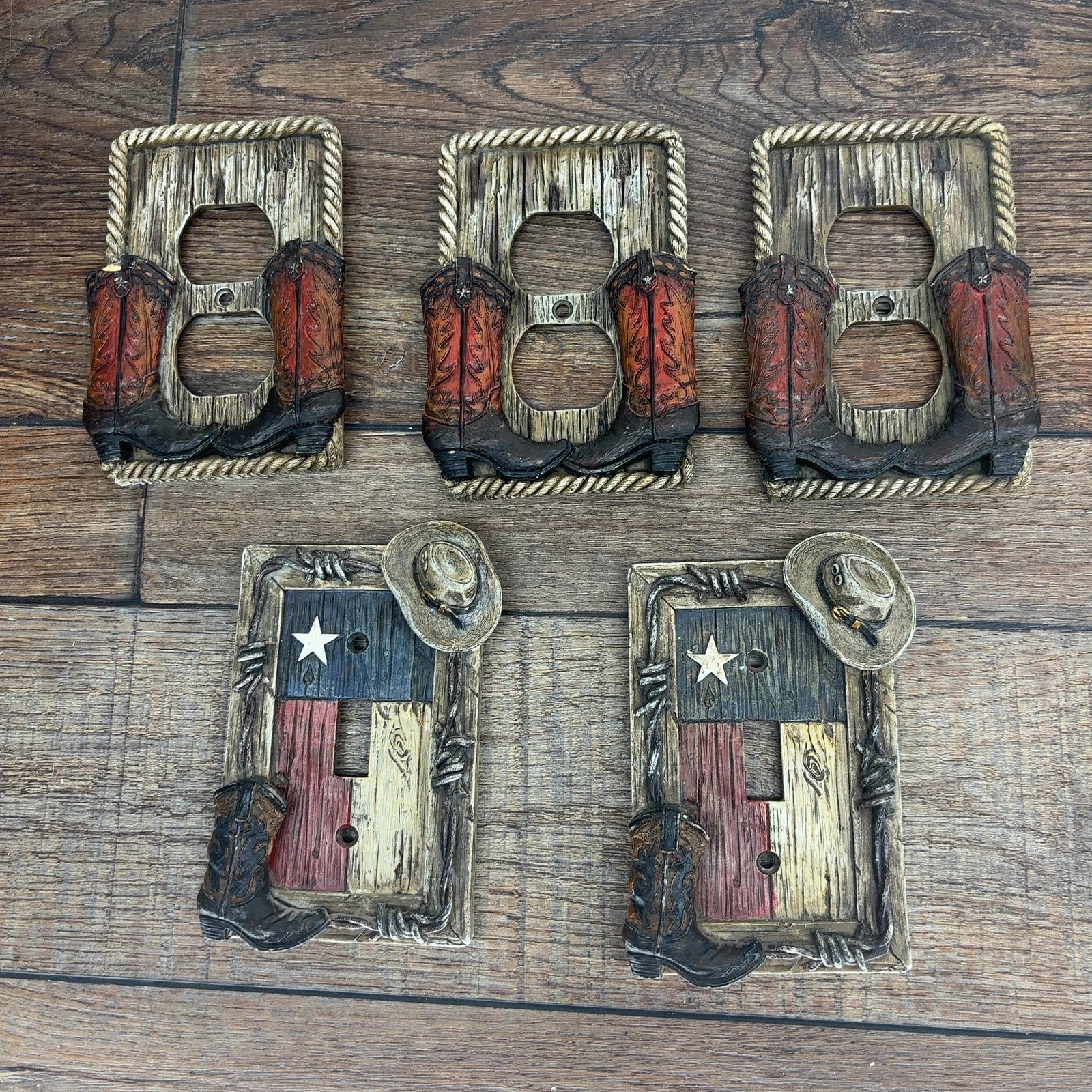 Lot of 13 Rustic Western Resin Light Switch and Outlet Cover Plates