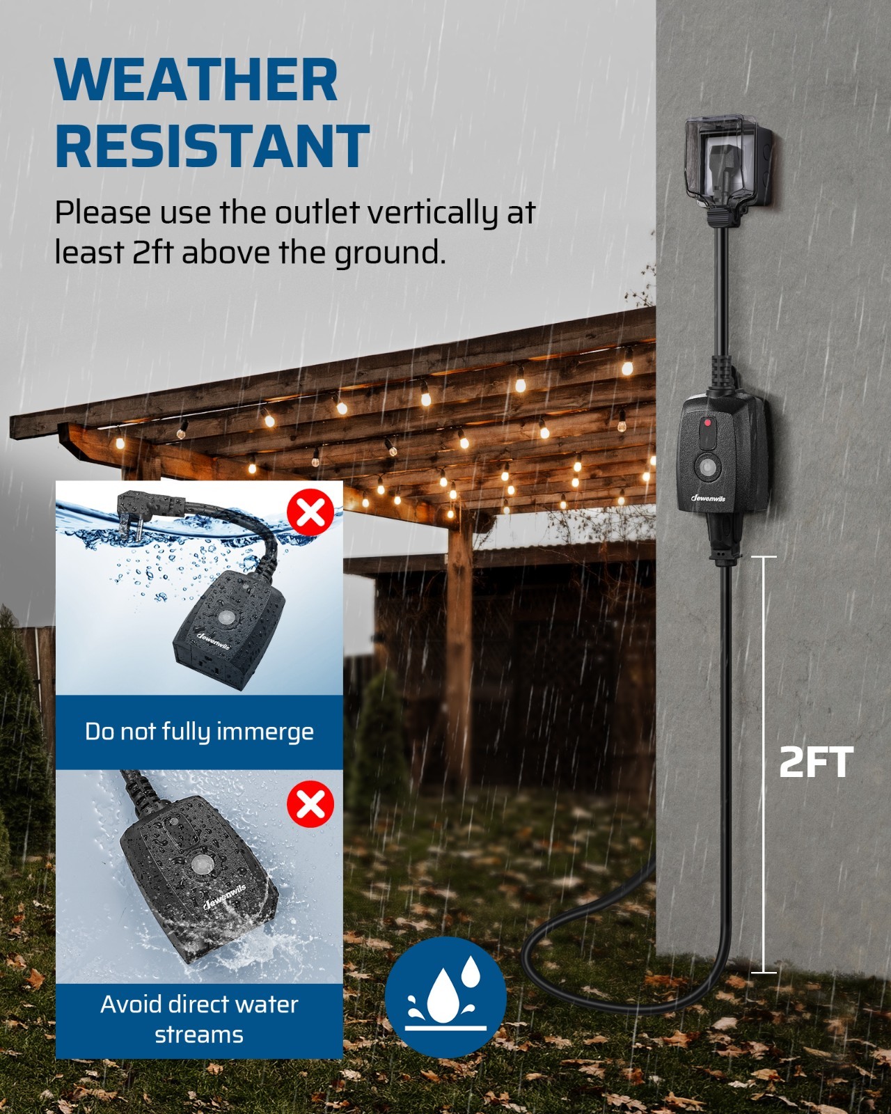 DEWENWILS Outdoor Remote Control Outlet, Indoor Wireless Remote Control Switch