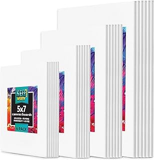 KEFF 24-Pack 𝗣𝗥𝗘𝗠𝗜𝗨𝗠 Canvas for Painting, 6 of 5×7, 8×10, 9×12,11×14 Pain