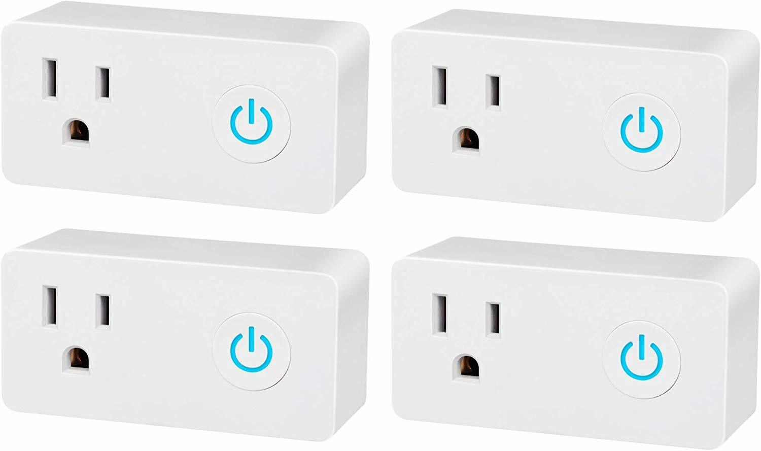 BN-LINK 4 Pack Smart Wi-Fi Plug Outlet Works with Alexa and Google Assistant