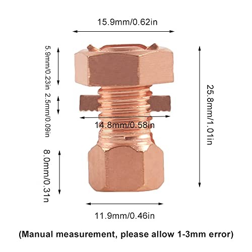 6PCS Split Bolt Connector Copper Grounding Clamps for Completing Ground