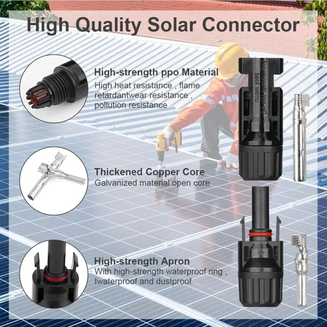 10/20/50/100 Pairs Male Female Solar Panel Wire Cable Connectors Waterproof 30A